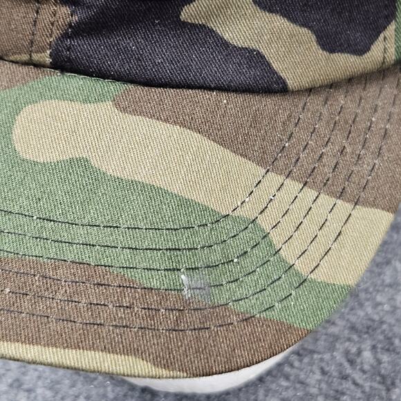 VTG Caterpillar Hat Snapback Camo Cat Patch Logo Floppy Brim‎ Made in USA - Picture 2 of 9